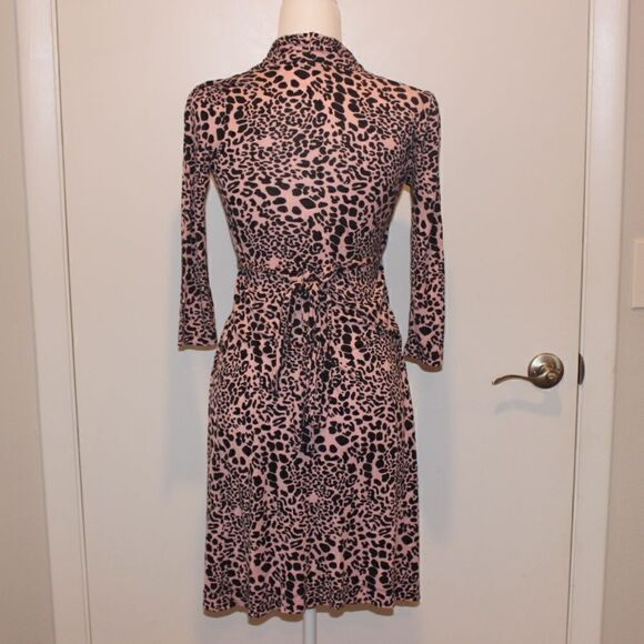French Connection Pink & Black Animal Meadow Print Mini Dress Women size 6 - Picture 10 of 16